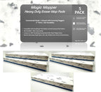 4.5" x 10" Heavy Duty Mop Floor Cleaning Eraser Pads Infused with Scouring Nuggets 10x Durability Commercial Grade Floor Baseboard Walls, Compare to Magic Eraser – Doodlebug Pad, 5 Pack