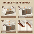 4-Tier Stackable Storage Bins with Lids & Open Front Design, Foldable Storage Bins with Wheels for Home Organization, Collapsible Space Saving Multi-Layer Organizer, 48QT