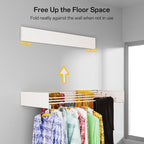 Wall Mounted Drying Rack for Laundry 31.5'', Folding Drying Rack Clothing Wall Mount with 5 Rods, Space Saving for Indoor Outdoor Bathroom Balcony (White 31.5")