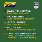 EZ Shelf - Hanging Shelf - Closet Rod - Expands 17.5-27” - White, Closet Shelves - Strong, Holds 200 lbs - DIY, Easy Install - to 2 Side Walls - Alternative to Wire Shelving