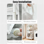 Layered Storage Laundry Basket, Hollow Rectangular Clothes Storage Rack with Wheels,Freestanding Clothes Hamper for Kitchen Bathroom Bedroom Laundry Room(47x79cm(18.5x31.1in), White)