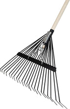 True Temper Steel Tine Leaf Rake with Hardwood/Steel Handle for Lawns, Gardening, and Dethatching, 22 Tines, Black