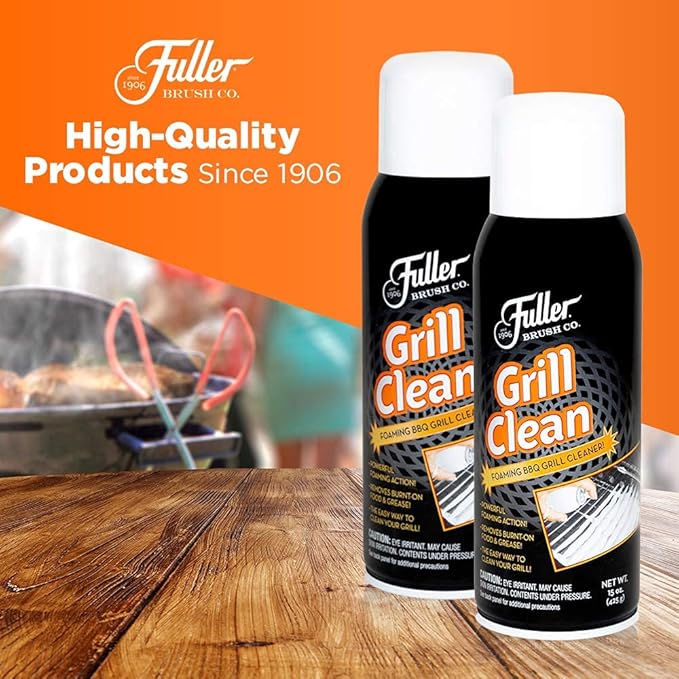 Fuller Brush Grill Cleaner - Heavy Duty Foaming Spray for Cleaning Oven, Grilling Griddle & Iron Plate - Safe & Easy Grease Remover for Clean BBQ Racks & Grills 6 Pack