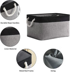 TheWarmHome Storage Basket for Organizing- 16x12x8 inch 1 Pack Fabric Storage Cubes, Bins for Organization for Shelves Organizer Gift Laundry Cloth Toy (Grey & Black)