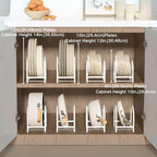 4 Pack Kitchen Plate Holder Organizer for Cabinet Space Saver Dinner Dish Storage Rack Upright Dish Drying Racks Metal Plate Dish Racks Stand for Cupboard and Countertop 2 Large 2 Small White