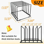AKSONMN Baking Sheet Organizer Rack – 5-Slot Bakeware & Cookie Tray Holder for Kitchen Cabinet or Countertop, Stainless Steel Cutting Board Rack with Rust-Resistant Frame & Anti-Slip Feet