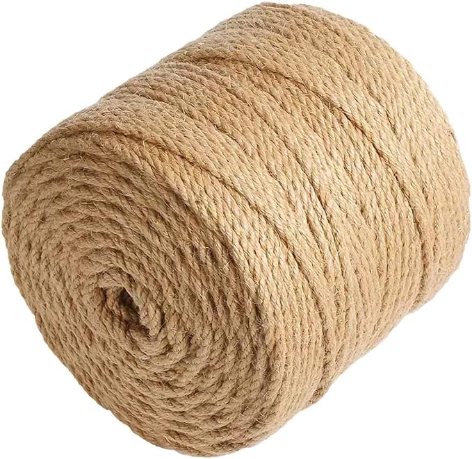 RANIT 5mm Dia 3Ply Jute Twine, 328 Feet Braided Natural Jute Rope for Artworks and Crafts, Macrame Projects, Gardening Applications