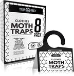 Clothing Moth Traps - 8 Pack - Non Toxic Moth Traps for Clothes with Pheromone Attractant - Odorless Sticky Trap for Closet, Carpets