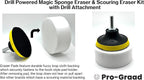 4.5" Drill Powered Magic Sponge Eraser & Scouring Pad 6 Pieces Kit With Drill Attachment | Ultra Durable Pads for Deep Cleaning Bathroom Kitchen Floors Walls Baseboards Crayon Marker & More