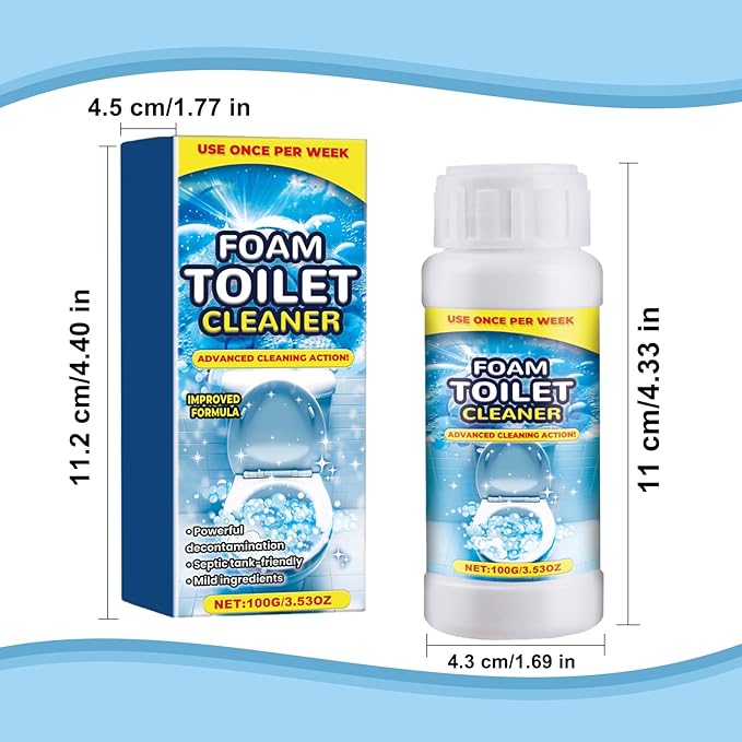 2PCS Foam Toilet Cleaner,New Powerful Toilet Bowl Cleaner,Advanced Bathroom Cleaner for Home,Powerful Instant Bowl Cleaners for Toilets Squatting Pans