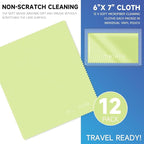 Metene 12 Pack Microfiber Cleaning Cloth (6 "x7"), Individually Wrapped and Equipped with a Storage Box | Microfiber Cloth for Glasses, Screens, Camera Lens and More(Light Green)