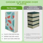 Scratch Scrub Sponge, 6 Kitchen Sponges for Cleaning Around the Home, Bathroom & More, Large Size Scratch-Free Dish Scrubber, Best for Nonstick Pots and Pans (4" x 6" x 1",Watermelon