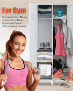 Locker Organizer Shelf， Adjustable Width and Height, Ideal Locker for School, Office, and Gym Lockers… (Pink)