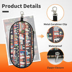 Double Eyeglasses Case, Hard Shell Dual Sunglasses Organizer with Zipper Clip Travel Glasses Storage for Women Men