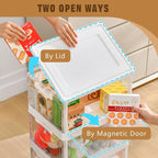 Stackable Plastic Storage Bins with Lids, Foldable Closet Organizers and Storage, 3 Drawer Storage Organizer，Clear Stackable Containers for Wardrobe,Bedroom,Office,Dorm