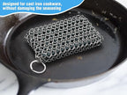 Herda Chain Mail Cast Iron Cleaner Scrubber,316 Chainmail Pan Scrubber Metal Cleaning Brush, Pad, Sponge Scraper to Clean Skillet,Dutch Oven, Wok,Grill Griddle,Chain Link Scrub Brush Pot Care Kit