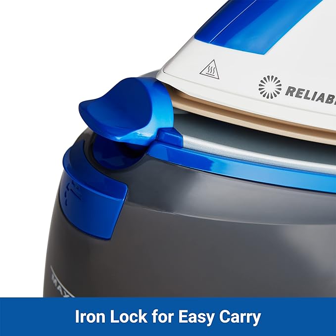 1500W Ironing Station with Ceramic Soleplate, Iron Lock for Easy Carry, 1.5 Ltr Removable Water Tank and Auto Shut-Off, Digital Display, Continuous Home Steam Iron