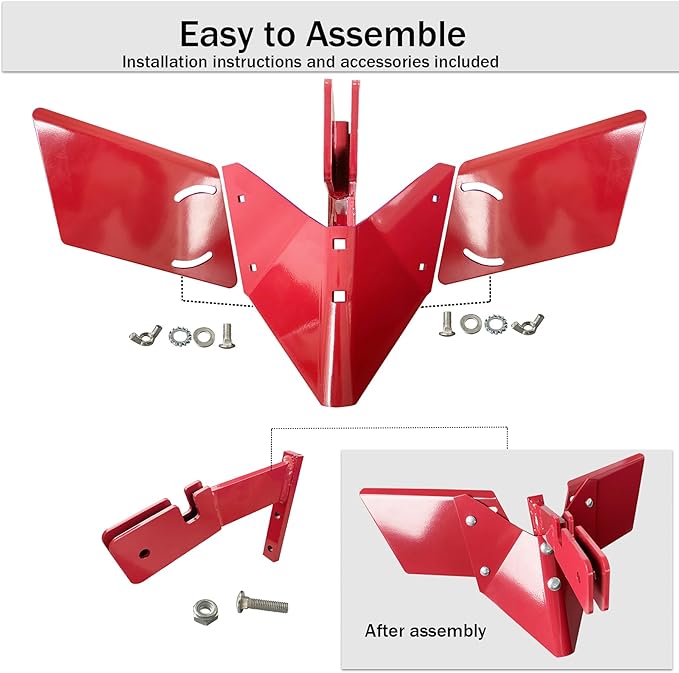 15683 Hiller-Furrower Rear Tine Tillers Kit for Large and Small Land Reclamation,Adjustable Plow Wing,with Adapter,Easy to Install,Including Installation Accessories