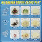 Drain Cleaner Powder, Powerful Drain Clog Remover, Sink and Drains cleaner to Dissolve Clogs, Drains Opener Removes Hair, Grease, Soap Scum and Food Residue, Safe for Pipes and Septic Systems