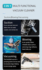 Small Car Vacuum-Strong Suction/Blowing/Vacuuming | Ultra Lightweight 0.68LB | 3-IN-1 Mini Handheld Vacuum Cleaner Cordless Portable Air Dusters Type C Port High Power Motor for Home Office Computer