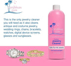 USA All Natural Banana & Coconut Oil Jewelry Cleaner with Polishing Cloth, For Gold, Silver and Precious Gems, Ammonia Free, Hypoallergenic Jewelry Cleaning Solution (16oz)