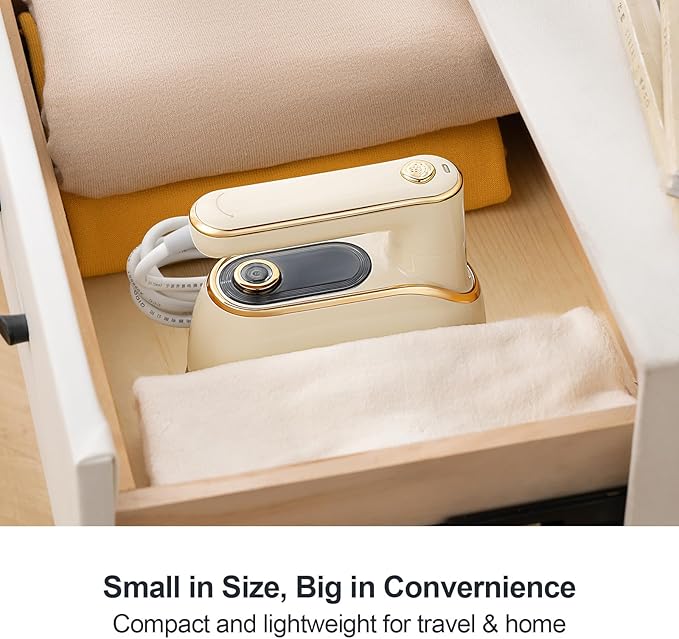 Travel Steamer for Clothes Portable Rotary Garment Iron 1200W Small Travel Steam Iron for Home, Dorm, College, 150ml Water Tank, Foldable Wrinkle Remover 120V
