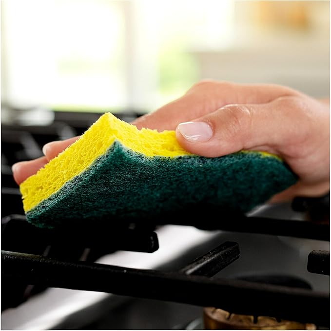 Scotch-Brite Heavy Duty Scrub Sponges, Sponges for Cleaning Kitchen and Household, Heavy Duty Sponges Safe for Non-Coated Cookware, 36 Scrubbing Sponges