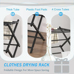 Household Indoor Folding Clothes Drying Rack, Dry Laundry and Hang Clothes,Towel Rack (Black)