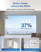 ECOVACS WINBOT W2 PRO Window Cleaning Robot, 3 Nozzles Water Sprayer, 10-Level Protection System, Win-SLAM 4.0 Path Planning, Steady-Climbing System, Edge Detection, App Control