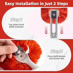 LOVECO Reusable Microfiber Duster Refills Compatible with OXO & MR.SIGA Dusters – 2 Pack Washable Duster Replacement Heads for Scratch-Free Dust and Hair Cleaning (Handle Not Included)