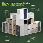 Furinno Cubicle Open Back Decorative Cube Storage Organizer, 3-Cube, Black Dark Oak