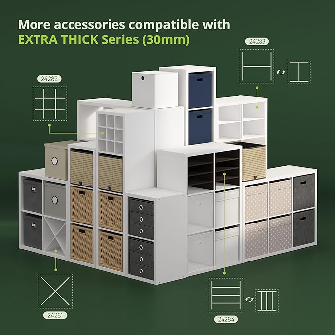 Furinno Cubicle Open Back Decorative Cube Storage Organizer, 3-Cube, Black Dark Oak