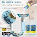 Powerful Fast-Acting Drain Cleaner Powder – Sink and Drain Clog Remover for Kitchen & Toilet Pipes – Deep Cleaning Formula, Fast Foaming, Heavy-Duty Clog Remover（2pcs）