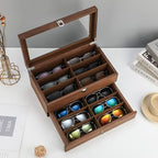 Wooden Sunglasses Organizer Box, Eyewear Display Eyeglass Case, Glasses Storage Box Sunglass Holder Gifts