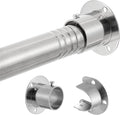 1.3 Inch Diameter Closet Rods for Hanging Clothes 17-100 Inch Adjustable, Metal Heavy Duty Closet Pole, Silver Closet Bar for Hanging Clothes, Suitable for Closet, Wardrobes, Bathroom, Windows