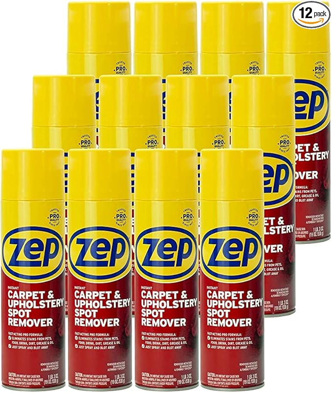 Zep Instant Carpet and Upholstery Spot Remover 19 ounce (Case of 12) ZUSPOT19 - No Scrubbing!