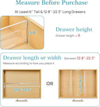 Vtopmart 8 Pack 6" Tall Upgrade Drawer Dividers for Big and Deep Drawer, 12.8"-22.3" Adjustable Expandable Dresser Drawer Organizer, Clear Plastic Separators for Dresser, Baby Supplies, Kitchenware
