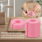 Sukh Baby Closet Dividers 30pcs - Plastic Clothes Organizer Shelf Tags Labels for Clothing Rack Wardrobe Store Warehouse Nursery Must Haves Boutique Supplies Sturdy Durable Flexible No Burrs (Pink)