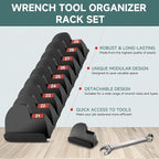 48PCS Magnetic Modular Wrench Organizer with Black, Wrench Holders Organizers with Metric & SAE Label,Wrench Tool Organizers for Tool Drawer Storage