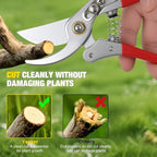 Yesker Pruning Shears Garden Shears 8.6" Professional Bypass Garden Scissors Yard Clippers with Sharp SK5 Steel Blade Heavy Duty Hand Pruners for Branch Flower Plant Trimming Cutting Gardening Tools