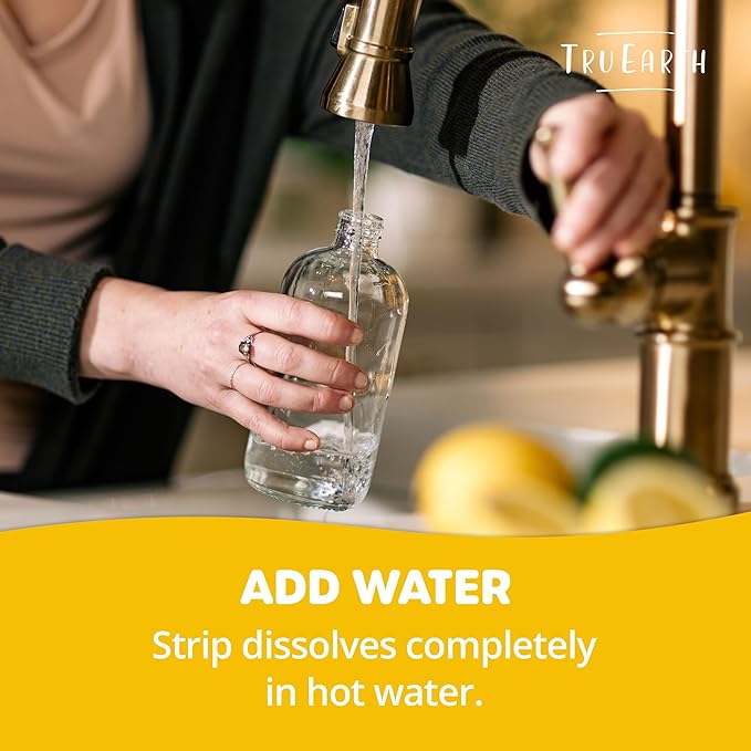 Tru Earth Multi-Surface Cleaner Eco-Strips | All Purpose Cleaner Concentrate for Multi-Use, Fresh Lemon Scent, 8 Strips