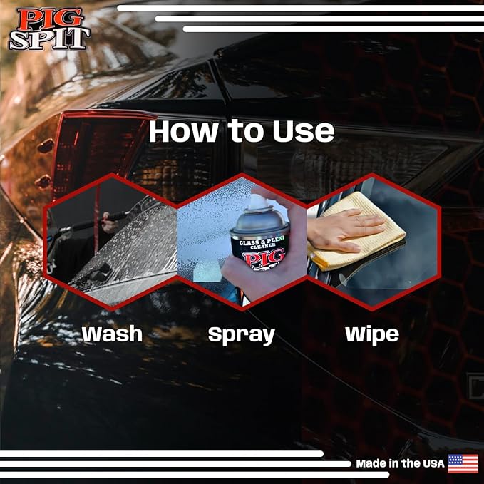 Glass and Plexi Cleaner for a Streak-Free Shine for Home and Automotive Use | 13 oz.| 6-Pack