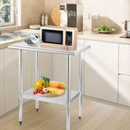 STABLEINK NSF Stainless Steel Table, 30 x 18 Inches Metal Prep & Work Table with Adjustable Undershelf, for Commercial Kitchen, Restaurant, Hotel and Garage