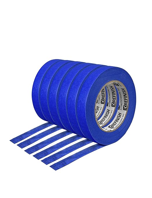 Blue Painters Tape for Car Paint No Residue Automotive Masking Tape for Automotive Paint - Heat Resistant for Paint Booth, 0.7 Inches x 60 Yards, 6 Rolls