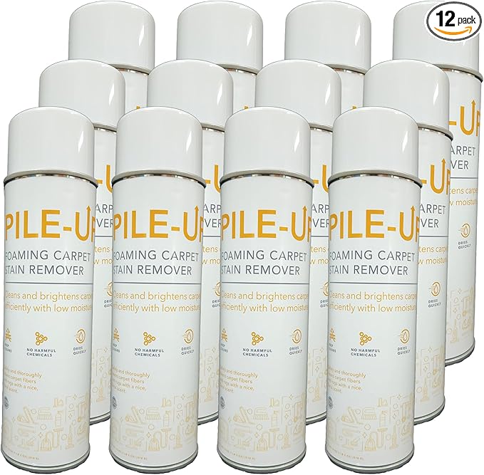 Pile-Up Foaming Carpet Stain Remover, Foaming Aerosol, 18 oz Net (12, Case of 12)