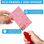 Zhengmy 200 Pieces Sponges Bulk Sponges Kitchen Compressed Sponge Natural Dish Sponge Compressed Wood Pulp Cleaning Without Scratching for Kitchen Bathroom, 3.9 x 2.4 x 0.12 Inch (Multicolor)