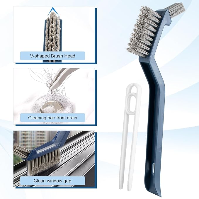 13PCS Crevice Cleaning Brush Set,Multifunctional Hard Bristle Crevice Cleaning Brush Tools for Kitchen, Bathroom, Cup,Window (13)
