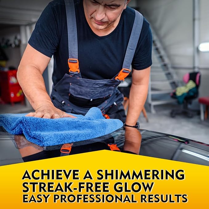 HOMEXCEL Car Drying Towels, 2 Pack Professional Microfiber Towels for Cars, Scratch-Free, Highly Absorbent Drying Towel for Cars, SUVs, RVs, Trucks, and Boats, 31 x 24 inch, Blue