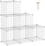 C&AHOME Wire Cube Storage, 6 - Cube Organizer Metal C Grids, Modular Shelves Units, Storage Bins Shelving, Closet Organizer, Ideal for Home, Office, Living Room, 36.6”L x 12.4”W x 36.6”H White