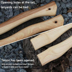 2 Pack Axe Handle Replacement for Camping Gardening Axe, 13in Hickory Hatchet Handle Replacement with Wooden and Steel Wedges Camping Essentials
